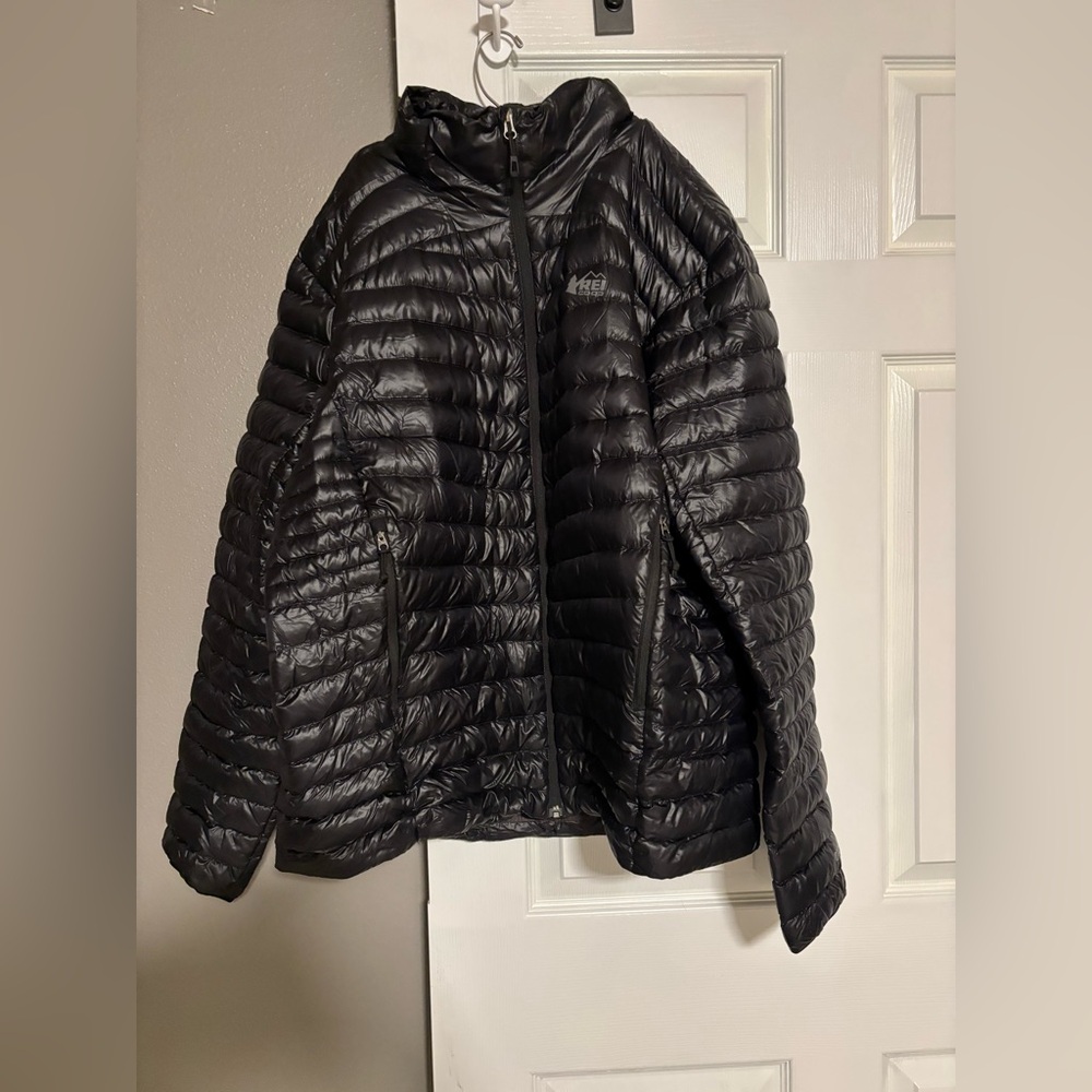REI Black Puffer Jacket Pertex Quantum